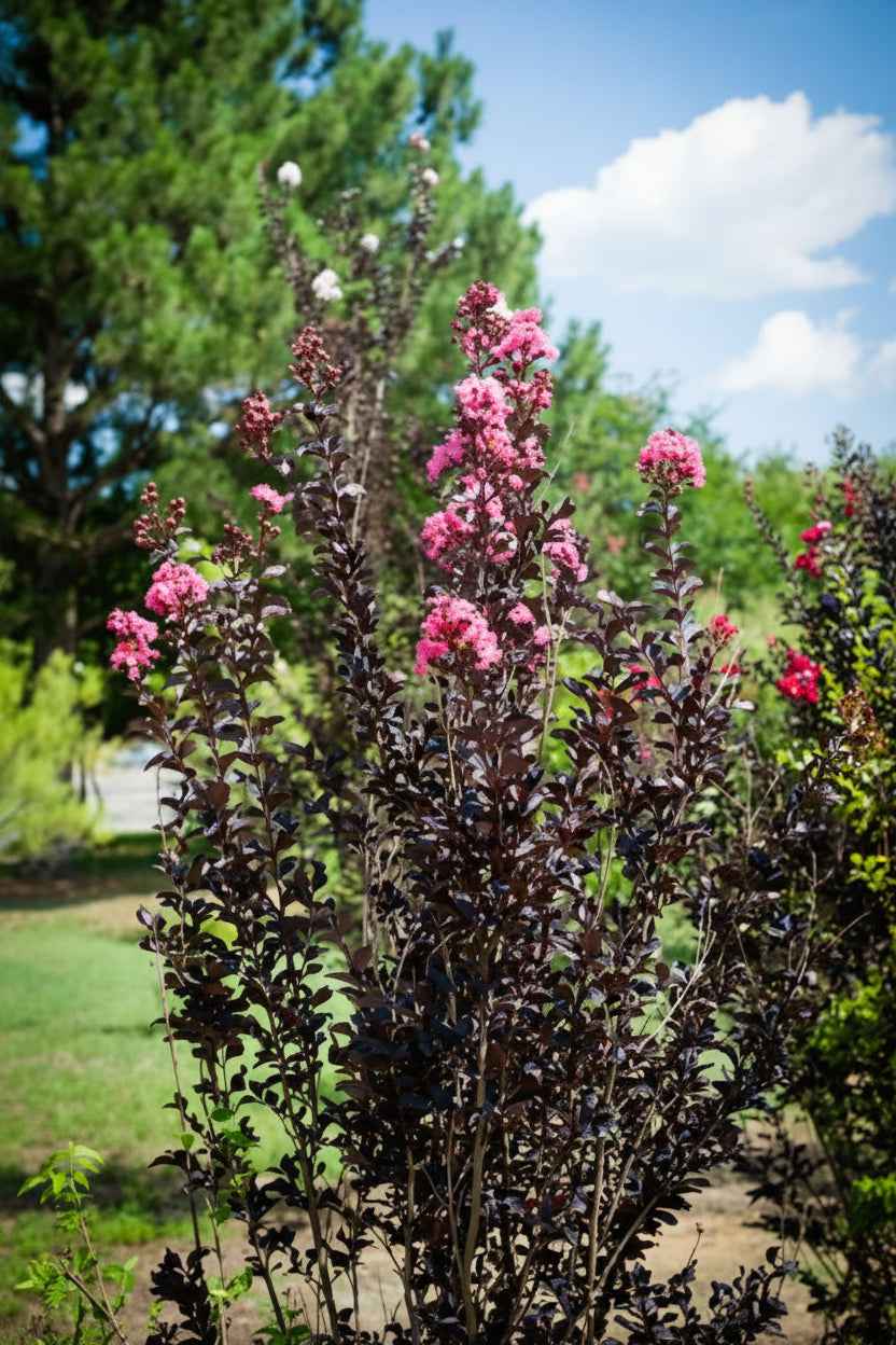 Kínai selyemmirtusz - Lagerstroemia indica 'Black Diamond Shell Pink'