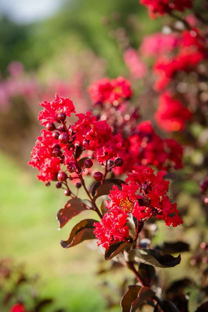 Kínai selyemmirtusz - Lagerstroemia indica 'Black Diamond Red Hot'